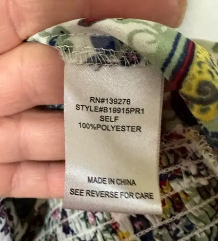 Black Rainn multicolor long sleeve top Sz L EUC