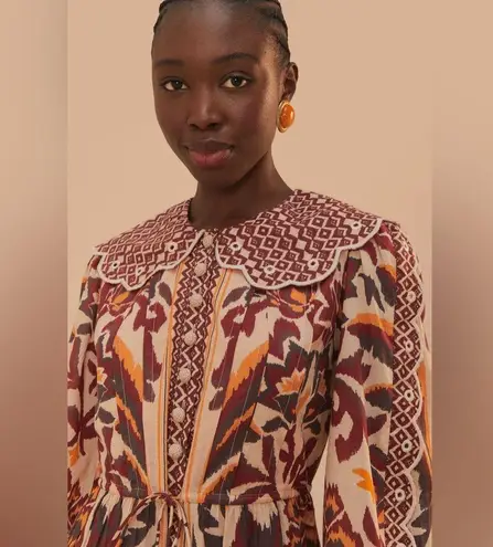 Farm Rio Long Sleeve Button Front Minidress, Small, $260