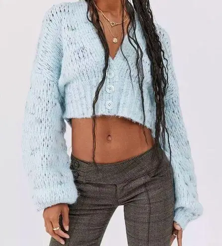 Urban Outfitters  Blue Sydney Cropped Cardigan Sweater Sz M