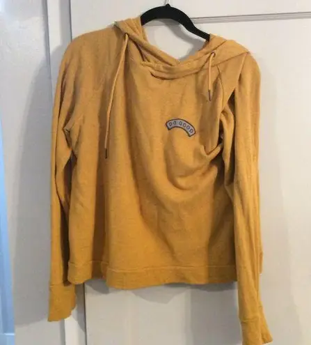 Good hYOUman long sleeve hoodie "do good" Medium M dark golden yellow womens