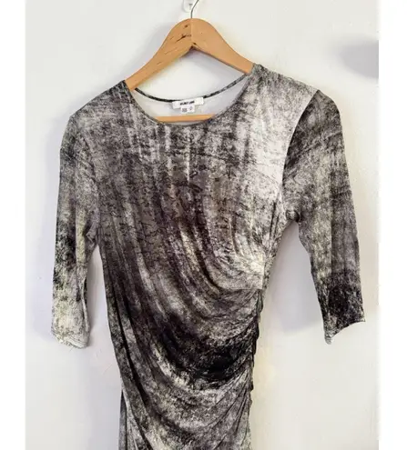 Helmut Lang  Nova Ruched Jersey Dress Size Small Pullover Slimming 3/4 Sleeve USA