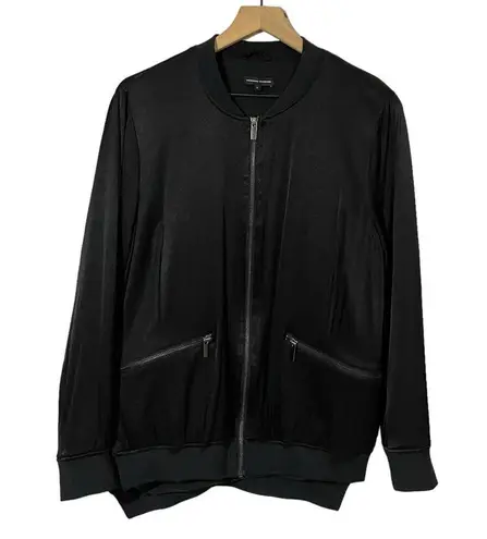 Universal Standard Satin Bomber Jacket - Black - S (14-16)
