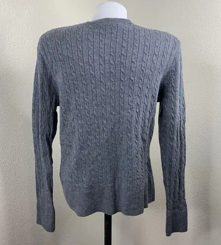 Pendleton Women’s Sz XL Fit M/L Gray Cable Knit Sweater Merino Wool Long Sleeve