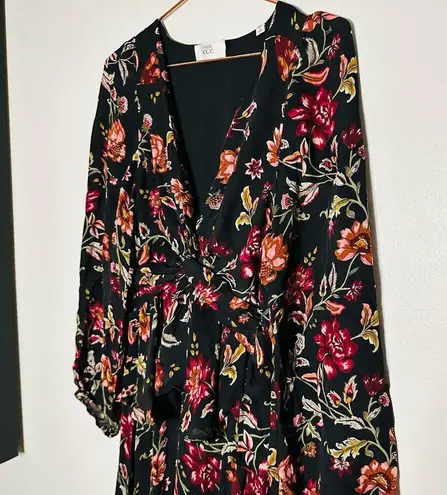ALC Frank A.L.C. Annette Floral Silk Mini Long Sleeve Dress size 6
