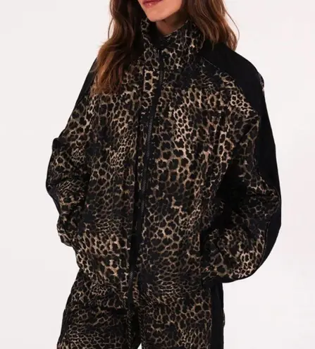Pam & Gela X Revolve Leopard Animal Print Full Zip Windbreaker Jacket