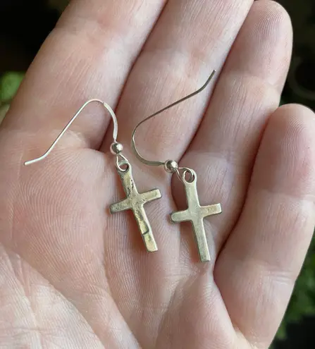 Sterling Silver Cross Earrings