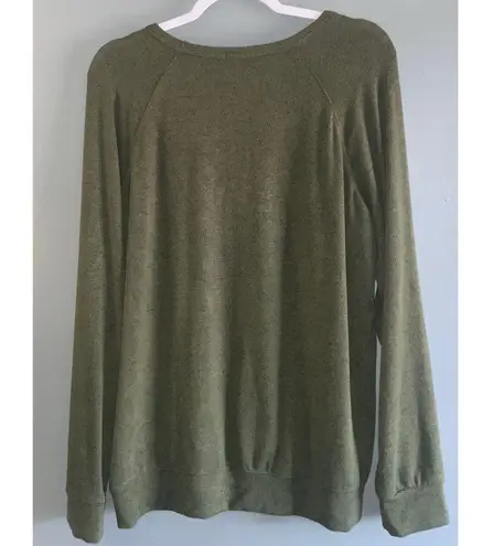 Buffalo David Bitton Forest Green Crew Neck Pullover Sweater Large