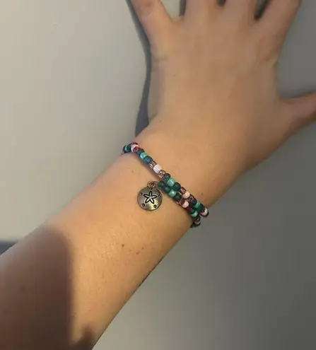 Handmade Light Purple Multi Color Round BOHO Bracelet Beach Ocean