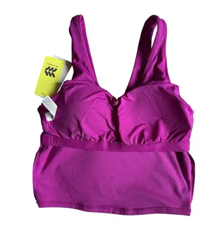 All In Motion New Women's Purple V-Neck Crop Top sports Bra color Magenta