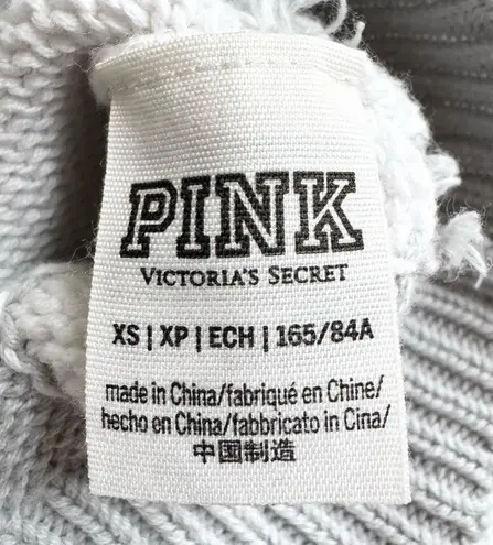 Forenza Victorias Secret Pink X Gray White Large Logo Y2K Sweater V-Neck Sz XS