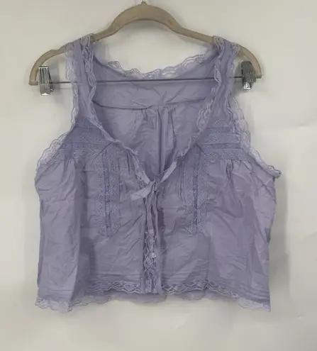 Fairycore Whimsical Festival Crop Top Women S Sheer Lace Crochet Y2K Milk Maid Purple