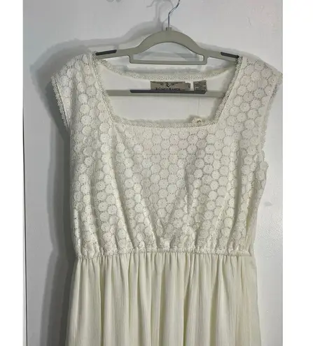 R Cinco Ranch Dress Large Off White Floral Lace Cottage Core Western NWT