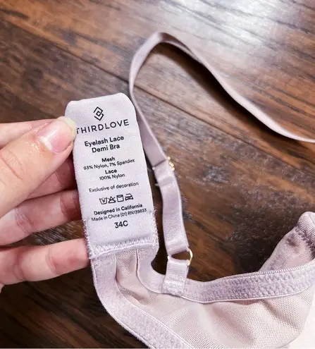 Third Love • Eyelash Lace Demi Bra nude beige Atmosphere soft padded underwire