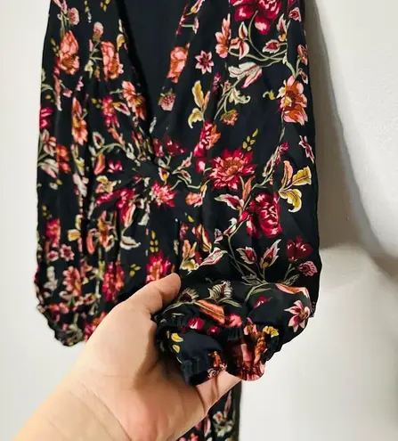 ALC Frank A.L.C. Annette Floral Silk Mini Long Sleeve Dress size 6