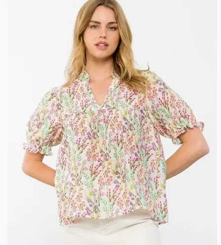 THML Floral Puff Sleeve Blouse XL