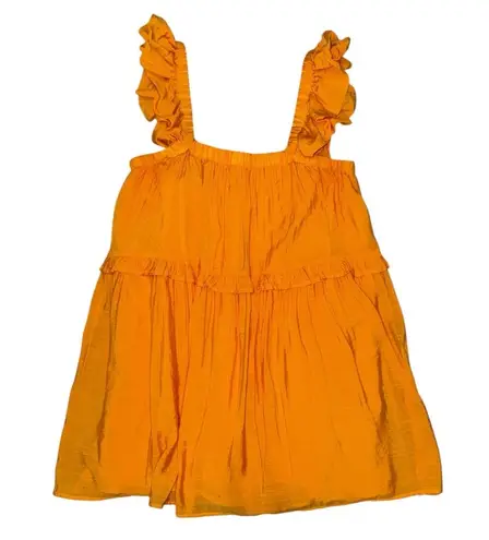 La Lavon bright orange ruffle tiered sundress women’s size large