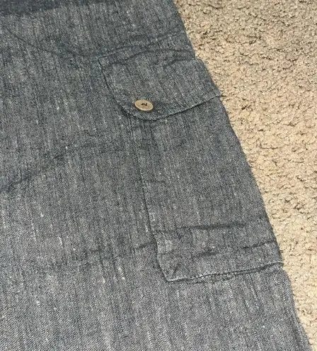 Yuvita Lagenlook Wide Leg Crop Cargo Culotte Pant Gray Small