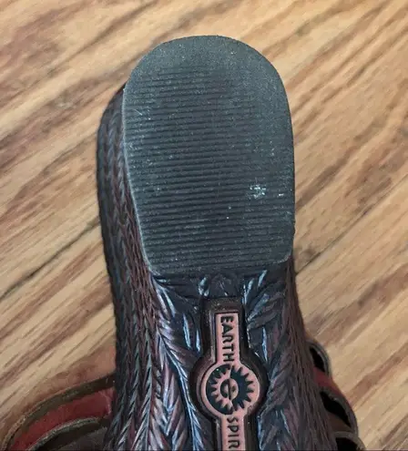 Earth Spirit Birch Leather Boho Colorful Sandals Size 9.5