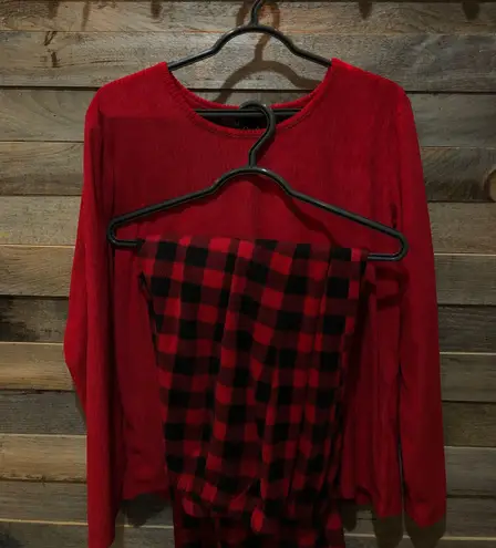 Croft & Barrow Red Plaid Pajama Set