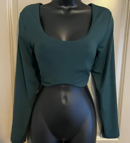 Aerie Women's XL OFFLINE Green LS Crop