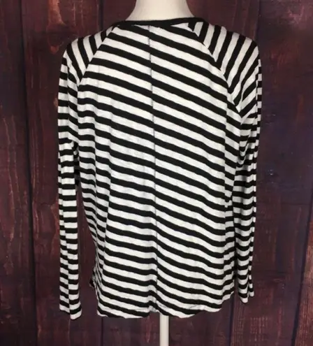 Rag and Bone Jean Camden Black & White Striped Long Sleeve Tee 