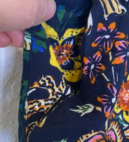 Miss Selfie Wide Leg Floral Casual Boho Stretchy Pants Rayon EUC Sz XL Rayon