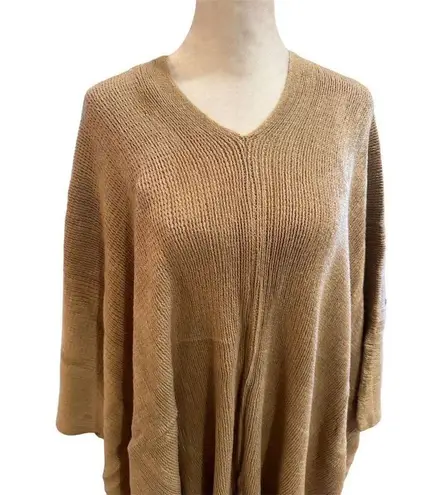 Women's Brown Fringe Poncho One Size Chic Versatile Soft Comfortable
