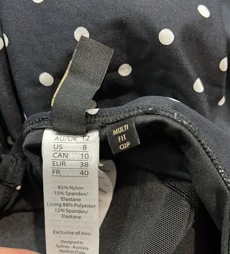 Nip Tuck NWT Amalfi Spot Black Louise Cross Front Tummy Control Swimsuit