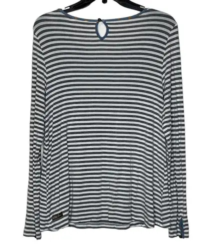 Matilda Jane  T-Shirt Size Small Gray White Striped Stretch Blend Womens LS