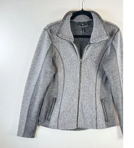 Kuhl Womens Jacket Gray Kozet Full Zip Fleece Wool Blend Hiking Outdoor Medium