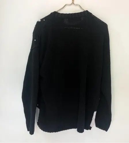 Vintage Christmas Sweater with Snowman Embellished Ugly Christmas Sweater Size L