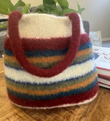 Knit Wool Women's Handbag Tote Bucket Shoulder Bag