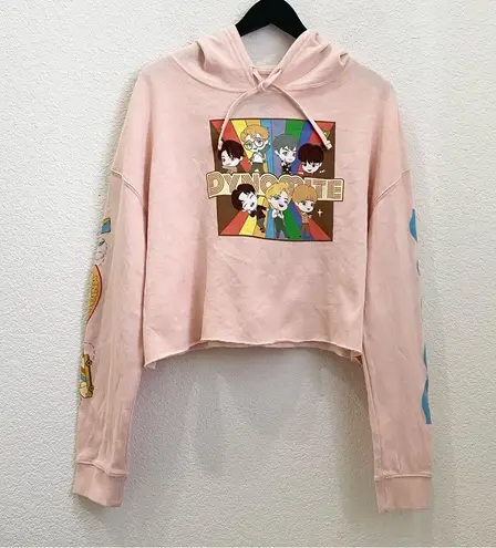 Dynamite TINY TAN BTS KPOP Crop Pull Over Hooded Sweatshirt Women’s Teen Size L
