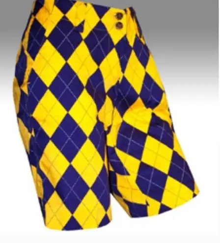 Bermuda Loudmouth LSU Tigers Argyle Women’s  Golf Shorts Sz 10 Purple Yellow Gold