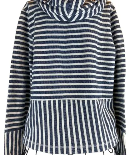 J.Crew  Navy and White Striped Cotton Hoodie Women’s size Medium