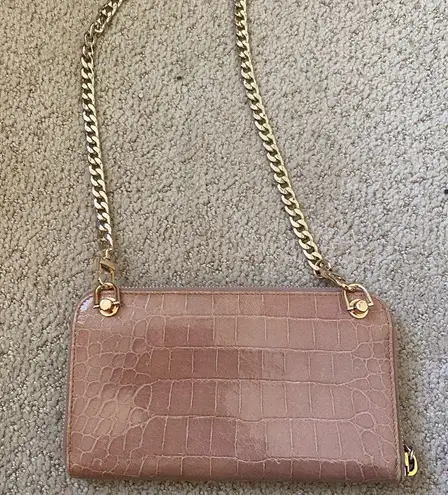 Miu Miu Authentic St. Coco croc embossed zippy wallet on chain shoulder mini bag