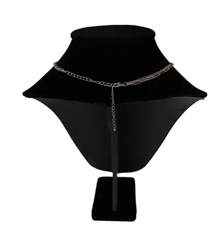 Double Layered Dangling Beaded Chain Necklace