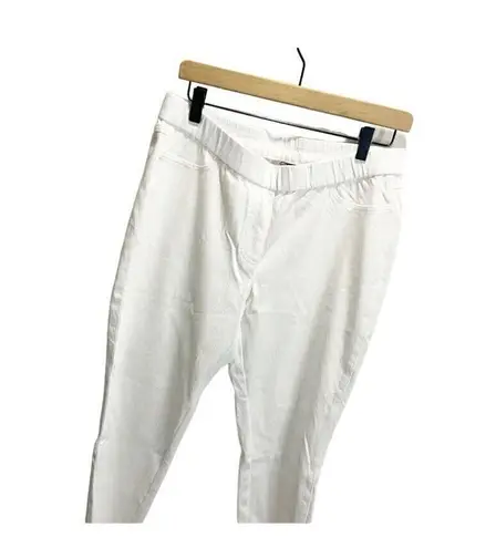 Isaac Mizrahi Live! Size 12P White Denim Stretch Jean Jeggings Raw Hem Pull On