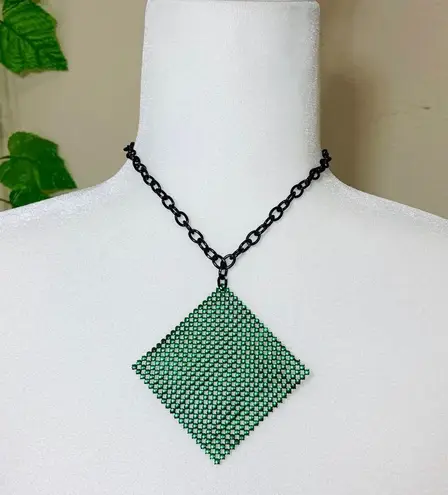 Rave Green Square E girl Punk Necklace New