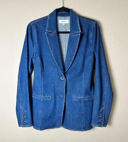 LEVEL 99 Coco Denim Stretch Blazer Jean Jacket Size Small Blue