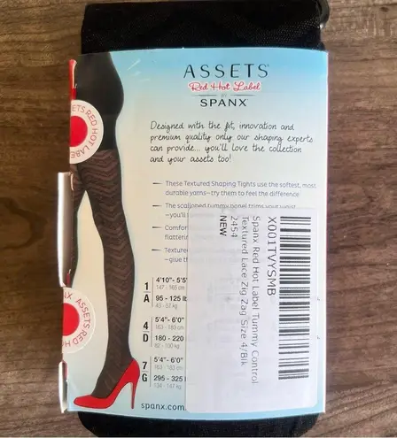 Assets RED HOT LABEL by SPANX Textured Lace ZigZag Tights Size 4 D SKU#H243070 Black
