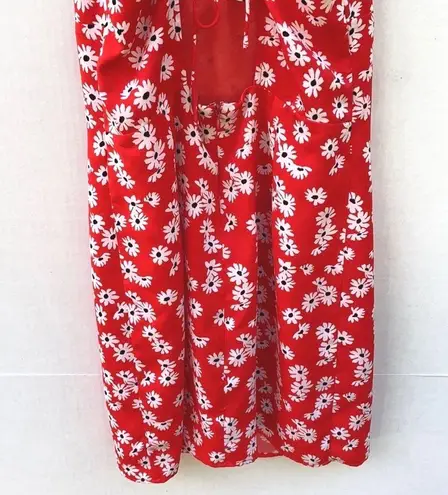 BriDGE Womens medium red Sleeveless Floral strappy spring sleeveless sun dress