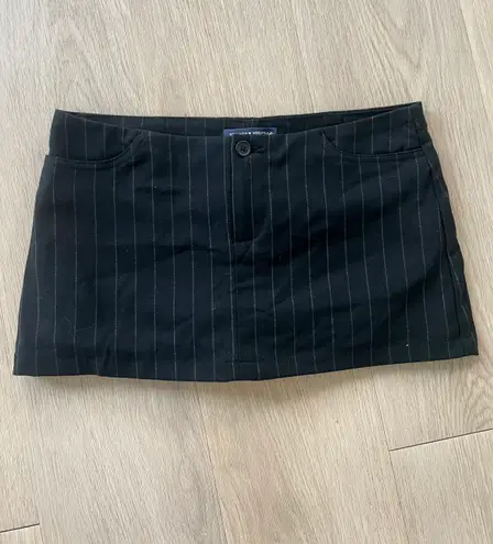 Brandy Melville Black Pinstripe Mini Skirt  - Image 1