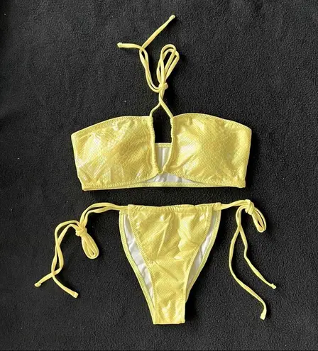 Boutique Snake print halter cheeky bikini set