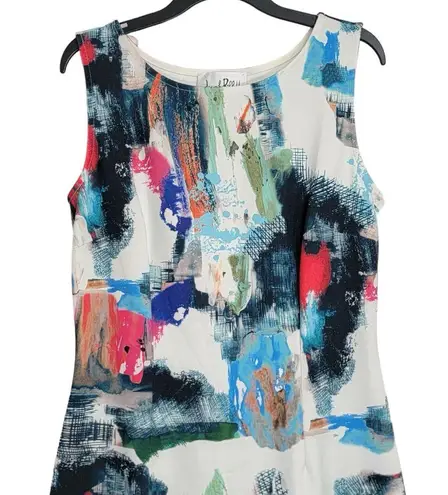 Joseph Ribkoff Paint Stroke Abstract Art Multicolor Sheath Pencil Dress Size 8