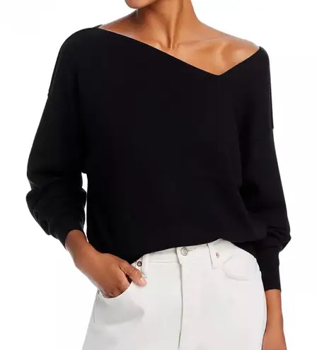 Line and Dot Favorite Off Shoulder Ribbed Sweater in Black Size Large - Image 1