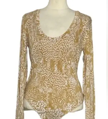 Free People  leopard print Bodysuit Sz M