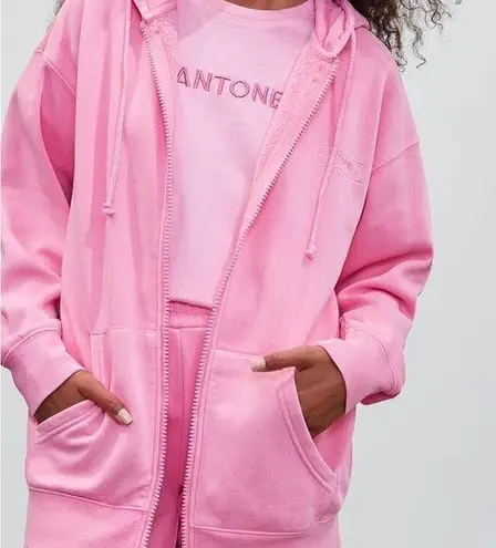 Oversized Pink Zip Up Sweater