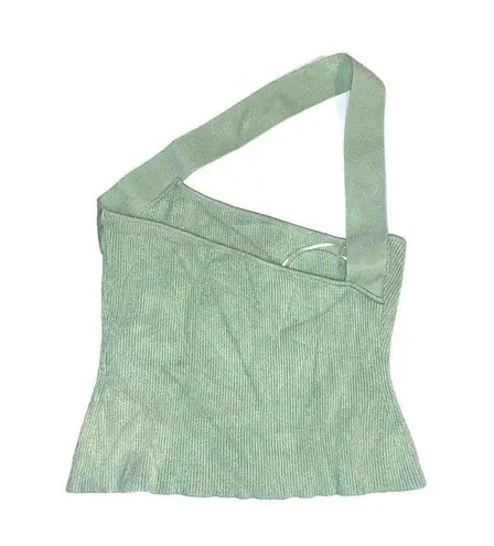 Gauge81 Selas One Shoulder Green Ribbed Top LARGE