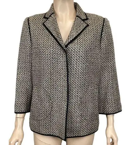 Sigrid Olsen  Tweed wool blend jacket blazer size 8 Brown/Tan